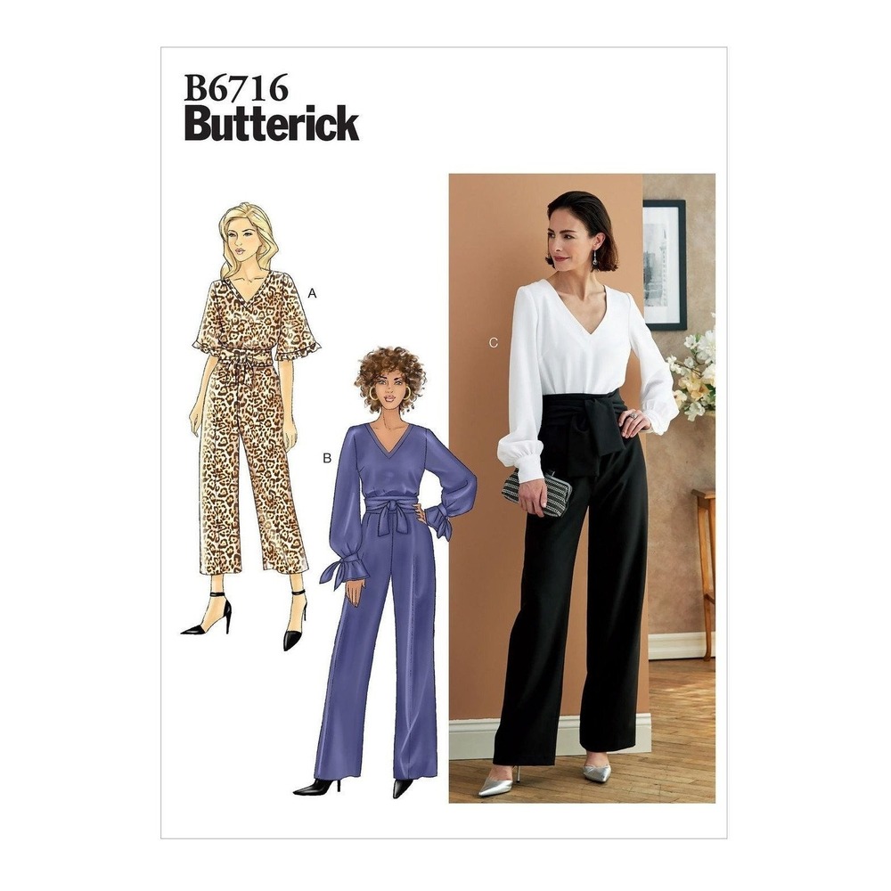 Butterick Sewing Pattern 6716 Jumpsuit Sash Misses Size‎ 14-22
